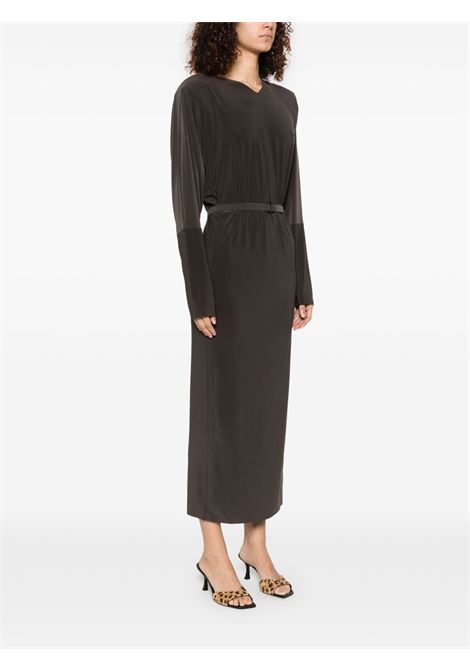 Brown dolman belted long-sleeved dress Norma kamali - women NORMA KAMALI | KK4243PLG64823